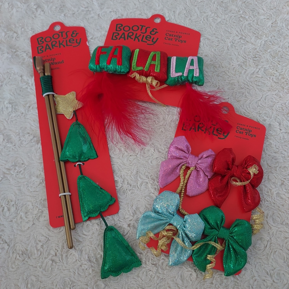 Boots & Barkley Fun Festive Cat Toys Set Bundle Catnip
